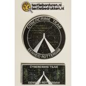 Combi Badge borduur en druk met heatseal achterzijde